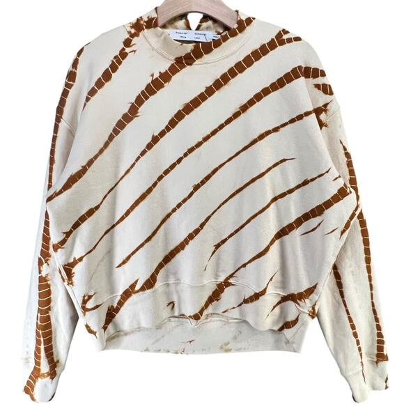 Proenza Schouler White Label Sweatshirt Womens XS Ecru Brown Tie Dye Chic USA - Picture 2 of 14
